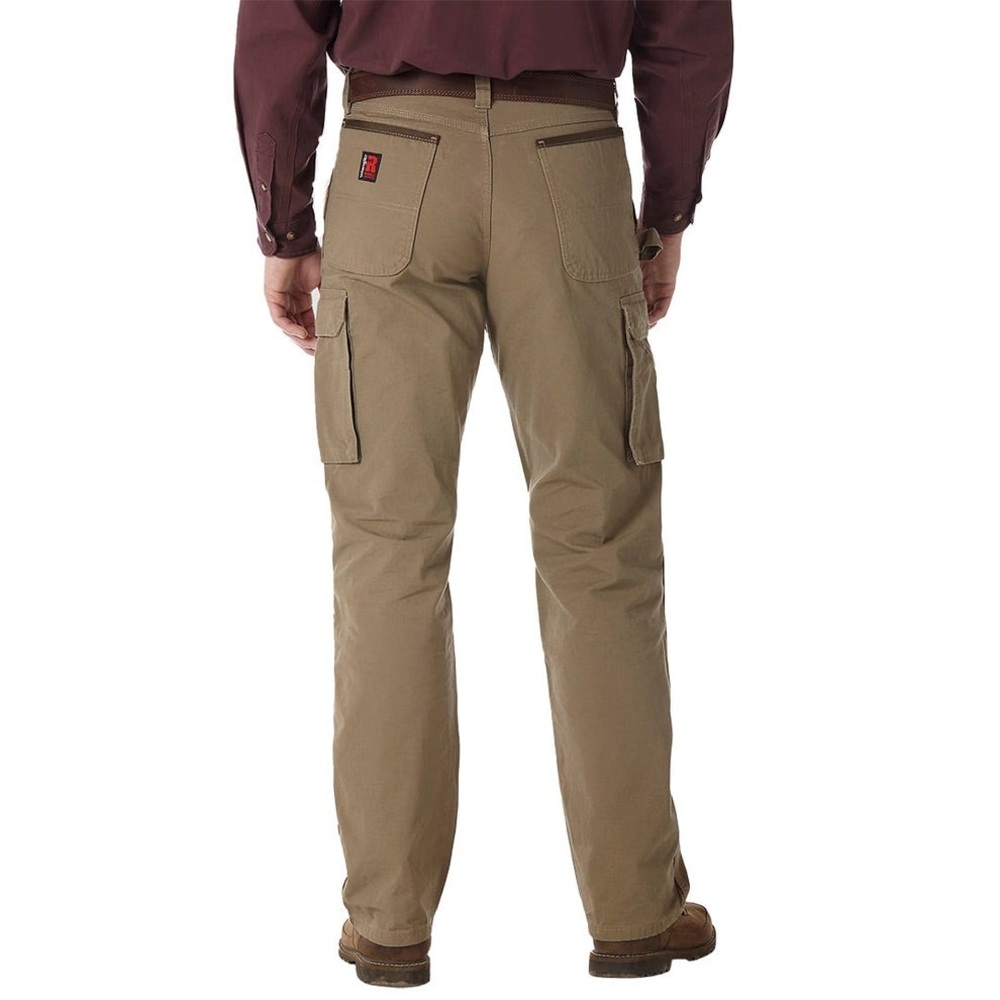 Men’s Wrangler Riggs Workwear Rip Stop Ranger Cargo Pants in Sand 36x30